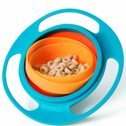 Imagem de Pratinho Tigela - Giro Bowl com Tampa - 130ml - Azul - Buba