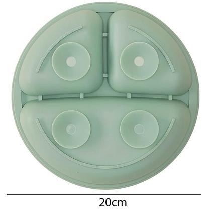 Imagem de Pratinho Verde em Silicone com Divisórias e Ventosas 15632 Buba