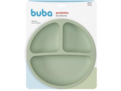 Imagem de Pratinho Verde em Silicone com Divisórias e Ventosas 15632 Buba