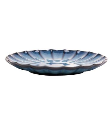 Imagem de Prato 21cm Para Sobremesa De Cerâmica Scallop Azul