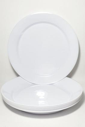 Imagem de Prato acrilico 22cm branco c/10un.