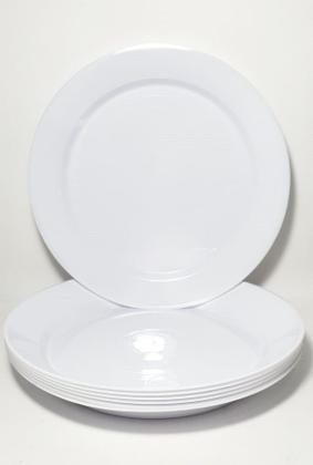 Imagem de Prato Acrílico Resistente 22cm Branco Sólido - 10 unid