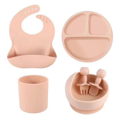 Imagem de Prato Babador Tigela Talher Kit Refeição Bebê Perfeito