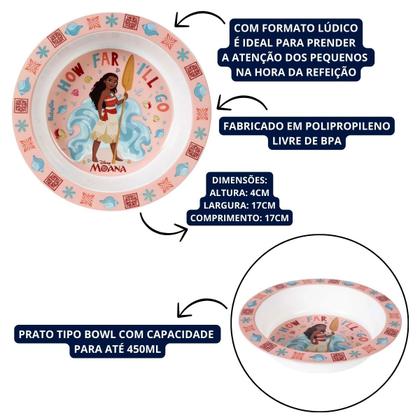 Imagem de Prato Bowl Infantil Temático Moana Princesas Disney BabyGo