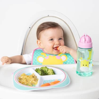Imagem de Prato Com 3 Divisórias Animal Fun Introdução Alimentar Bebê Infantil Buba Pode Microondas e Lava Louças