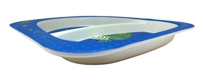 Imagem de Prato com Divisória Infantil Fibra De Bambu Pratinho Comida Bebê Alimentar