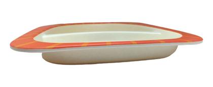 Imagem de Prato com Divisória Infantil Fibra De Bambu Pratinho Comida Bebê Alimentar