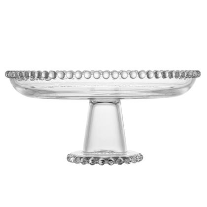 Imagem de Prato Com Pé Em Cristal 20cm Pearl Bolinhas Para Bolos Doces Sem Tampa