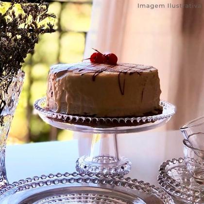 Imagem de Prato Com Pé Em Cristal 20cm Pearl Bolinhas Para Bolos Doces Sem Tampa