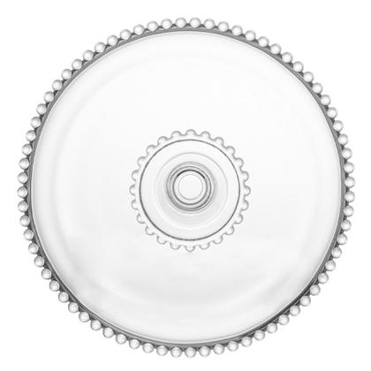 Imagem de Prato Com Pé Em Cristal 20cm Pearl Bolinhas Para Bolos Doces Sem Tampa