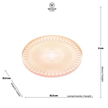 Imagem de Prato Cristal P/Servir Queen Âmbar 32Cm