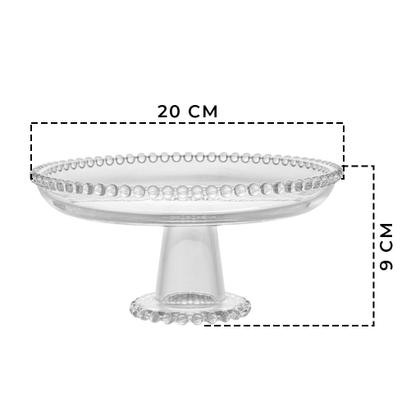 Imagem de Prato De Cristal Com Pé Para Aniversários 20cm Pearl Bolinha Sem Tampa