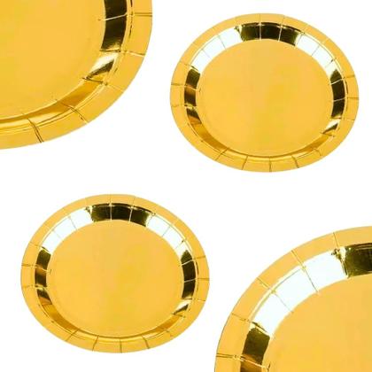 Imagem de Prato De Papel Dourado - 10 Unidades Silver
