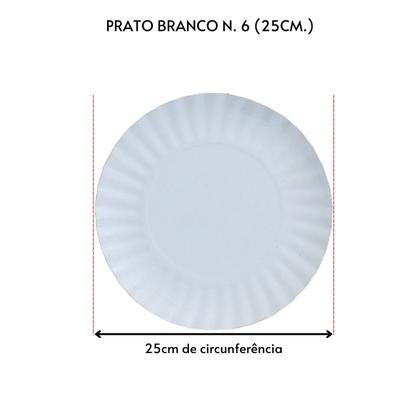 Imagem de Prato De Papelão Branco N 6 - 100 Unidades