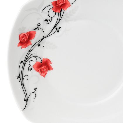 Imagem de Prato de Porcelana Sobremesa Rosas - Brilho de Diamante 19cm 1 peça