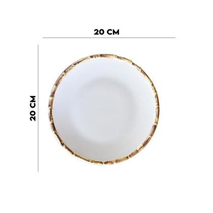 Imagem de Prato de Sobremesa 20cm com Borda de Bambu 1ª Linha Scalla