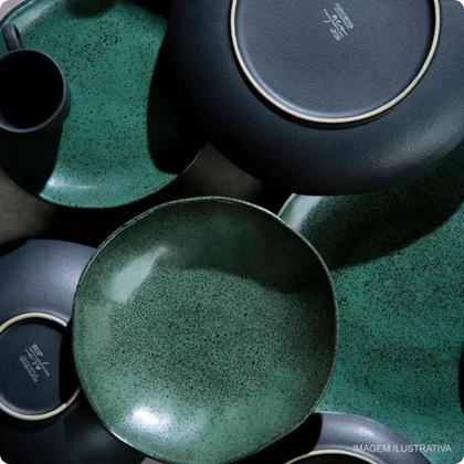 Imagem de Prato De Sobremesa De Cerâmica Organico Arauco Verde 19,5cm Porto Brasil