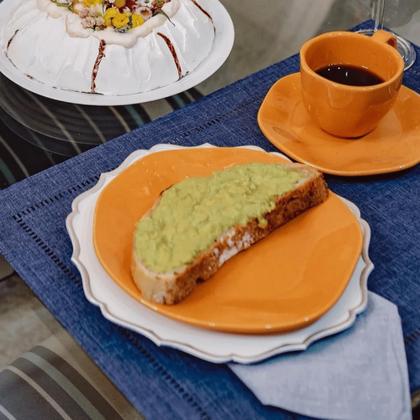 Imagem de Prato De Sobremesa Ryo Papaya Porcelana Decorado 21,5cm Oxford Laranja