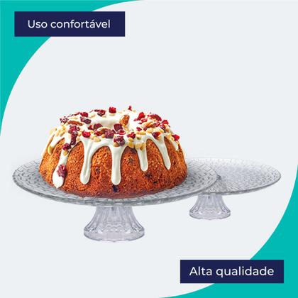 Imagem de Prato de Vidro com Pé Gourmet para Bolos e Sobremesas Ruvolo