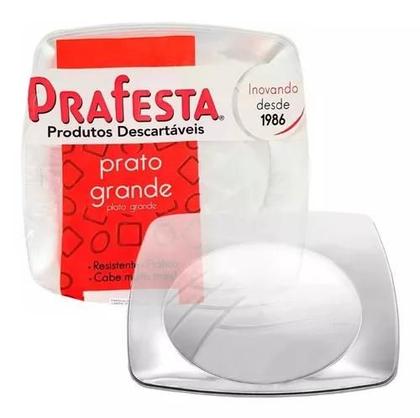 Imagem de Prato Desc. Quadrado Grande Cristal PraFesta c/ 10 unidades