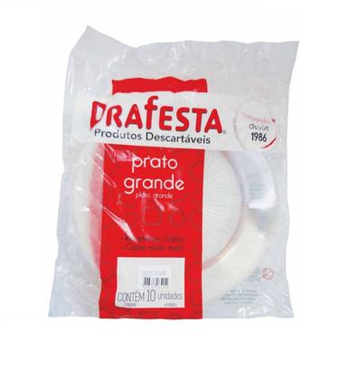 Imagem de Prato Descartável Cristal Grande PraFesta c/ 10 unidades