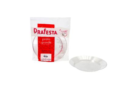 Imagem de Prato Descartável Cristal Grande PraFesta c/ 10 unidades