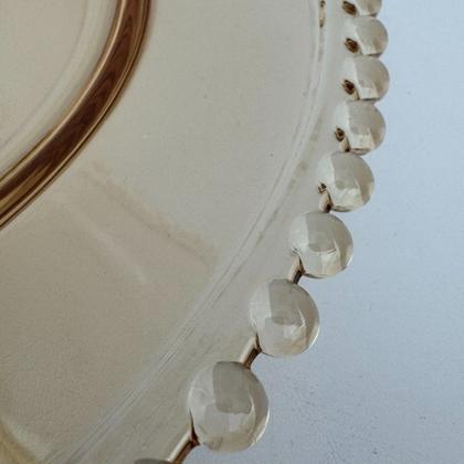 Imagem de Prato Duplo Porta Doces Bolinhas Wolff Âmbar Metalizado 32cm