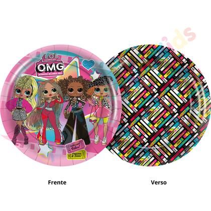 Imagem de Prato Festa LOL OMG De Papel Aniversário 12 Unidades