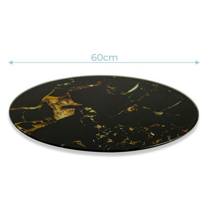Imagem de Prato Giratório Serigrafado Marmorizado Preto 60 X 8mm