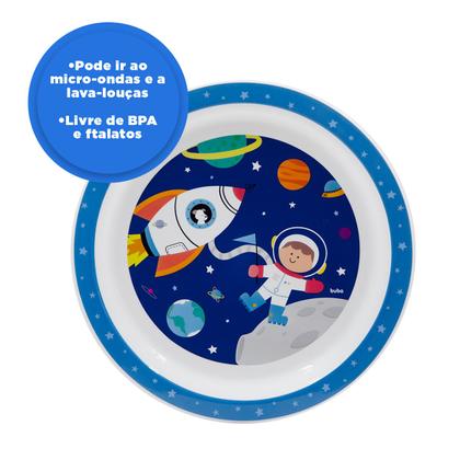 Imagem de Prato Infantil Aventuras Astronauta Introdução Alimentar 15321 Buba