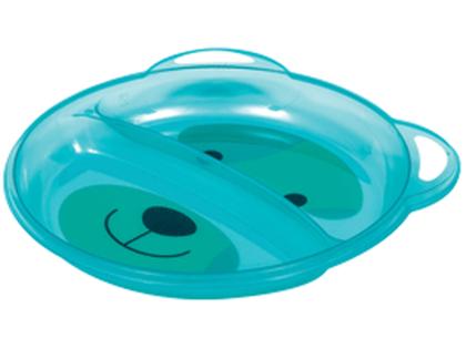 Imagem de  Prato Infantil Bebê Com Divisórias Urso Azul Buba