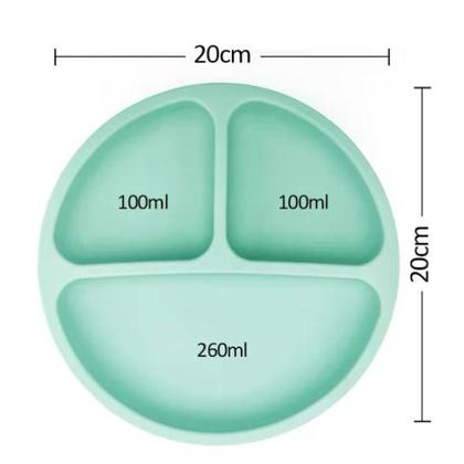 Imagem de Prato Infantil De SIlicone Com 3 Divisórias C/ Ventosa