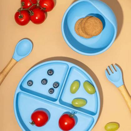 Imagem de Prato Infantil Silicone com Divisórias e Ventosa Petit Piá