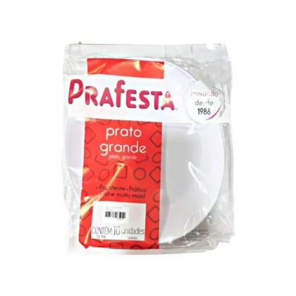 Imagem de Prato oval grande branco com 10 unidades prafesta 