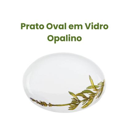 Imagem de Prato Oval Petisqueira Bandeja Raso Vidro Opalino Amarilis 33 cm L'Hermitage