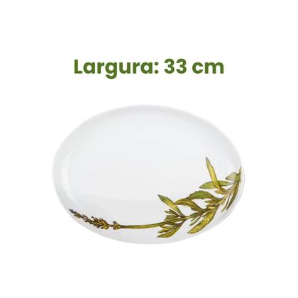 Imagem de Prato Oval Petisqueira Bandeja Raso Vidro Opalino Amarilis 33 cm L'Hermitage