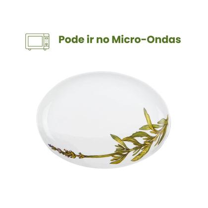 Imagem de Prato Oval Petisqueira Bandeja Raso Vidro Opalino Amarilis 33 cm L'Hermitage