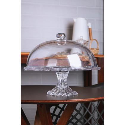 Imagem de Prato para Bolo com Pé e Tampa Deli Diamond Lyor 30cmx23,5cm