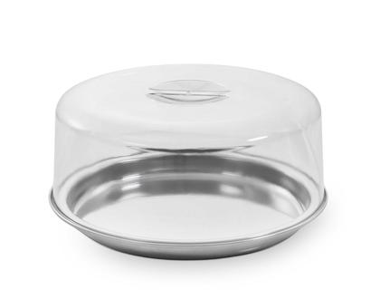 Imagem de Prato Para Pudim Bolo em Aço Inox com Tampa Transparente Neo