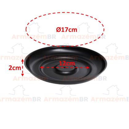 Imagem de Prato Para Vasos De Flor Planta Jardim Redondo Pequeno Preto - 245 AMZ