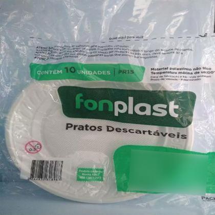 Imagem de Prato Pratinho Em Plástico Branco T15 10un (100) Kit 10