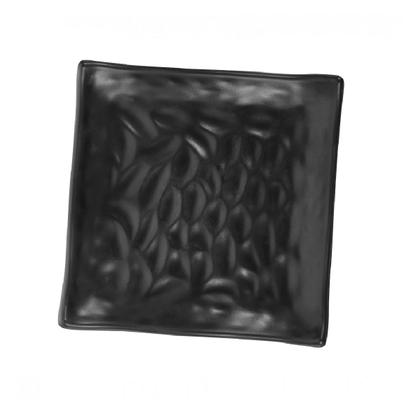 Imagem de Prato Quadrado Raso Oriental Em Melamina Preto 15cm