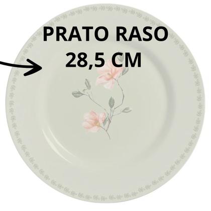 Imagem de Prato Raso Cerâmica Verde Florido Magnólia Alleanza