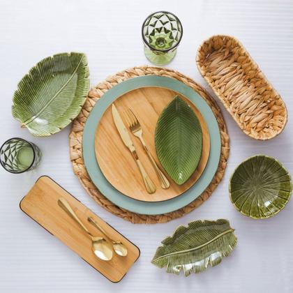 Imagem de Prato Raso de Bambu Natural Ecológico Pratinho Madeira Lyor 27cm