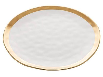 Imagem de Prato raso dubai porcelana branco e dourado - wolff