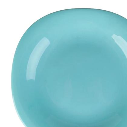 Imagem de Prato Raso Jantar Refeição 27,8cm Dama Vidro Opalino Verde Ciano Luxo