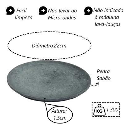 Imagem de Prato Raso Pedra Sabão 22cm