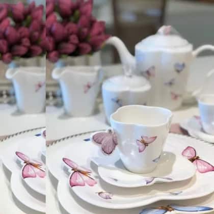 Imagem de Prato Raso Porcelana Borboleta 6un Wolff