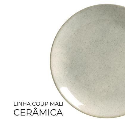 Imagem de Prato Sobremesa Cor Cinza Coup Mali Cerâmica 20cm Alleanza
