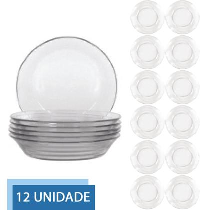 Imagem de Prato Temperado 19,6cm Fundo Para Sopa Refeição Duralex 12Un